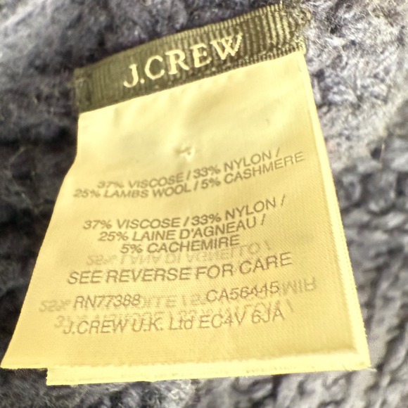 J Crew Women's Navy Knit Infinity Scarf Lambswool Cashmere Winter Capsule - Picture 6 of 8